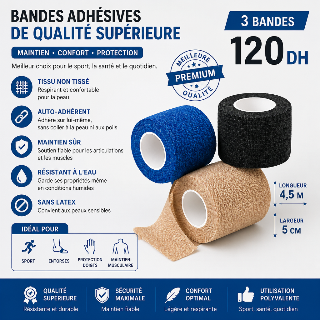 Bandes Auto-Adhésives Sport–الشريط اللاصق الذاتي