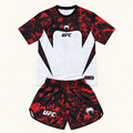 Ensemble UFC Venum Rouge & Noir – T-shirt et Short de Combat