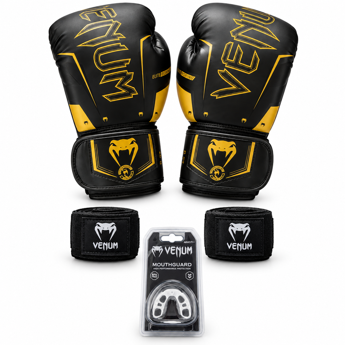 Pack Boxe Venum – Gants + Bandages + Protège-Dents